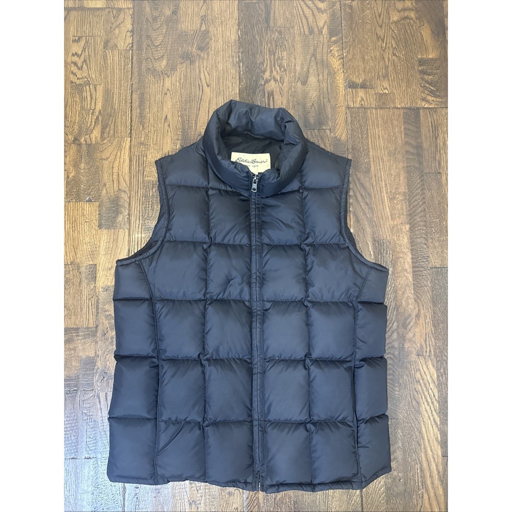Eddie Bauer Down Puffer Vest Womens XS Black Extra Thick NWOT Winter Warm